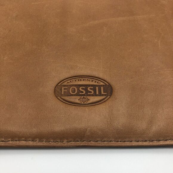 NEW Fossil Striped Leather Bag Pouch Cosmetic Toiletry Pencil Zip - Picture 6 of 6